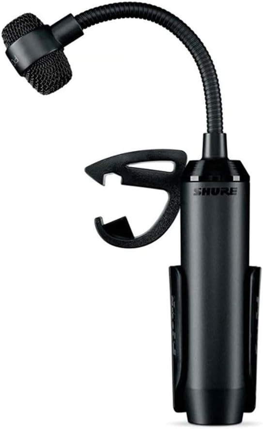 Shure Schlagzeug-Kondensatormikrofon Shure PGA98D mit Schwanenhals und Nierencharakteristik inkl. Klemmhalterung und XLR-Kabel