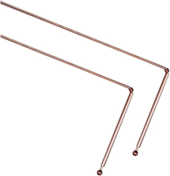 2Pcs 99.9% Pure Copper Dowsing Rods, Divining Rods for Tools, Divining Water, Treasure, Buried Items