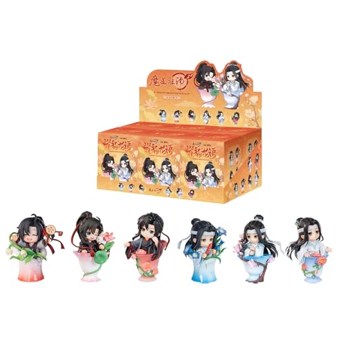 Whole Set Anime Blind Box, 6PCs Cute Mo Dao Zu Shi Porcelain Flowers Series Wei Wuxian LAN Wangji Blind Box Figure, Collectable PVC Figure for Birthday Gifts