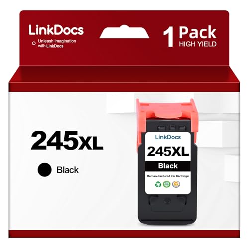 LinkDocs 245XL Remanufactured Ink Cartridge Replacement for Canon 245XL for PIXMA MG2420 MG2520 MG2522 MG2525 MG2920 TR4520 TR4522 TS3120 TS202 Printer Black 1 Pack