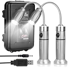Rechargeable Ultra-Bright Barbecue Grill Light with Super Bright LED Lights,360 Flexible Gooseneck Adjustable Pit Boss Smoker BBQ Accessories, Grilling Gifts for Men Dad- 2 Pack