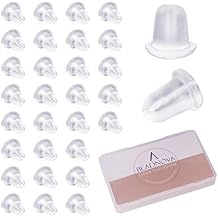 BEADNOVA Earring Backs for Studs Rubber Plastic Silicone Earring Backings Clear Secure Pierced Ear Studs Backs Stopper Safety Hypoallergenic Ear Post Backing for Hook Earstuds (200 pcs)