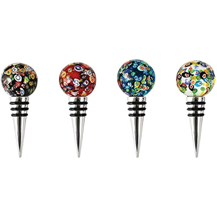 Blush Assorted Glass Globe Bottle Stoppers, Multicolor
