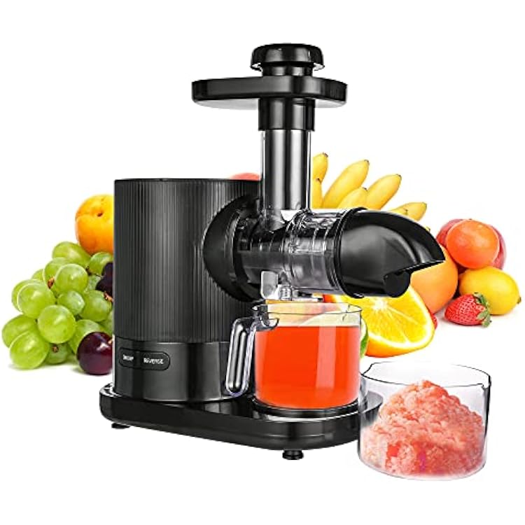 Slow Juicer, Cold Press Masticating Juicer Machine BPA-Free, High Juice Yield, Easy to Clean, Quiet Operate for Vegetables and Fruits