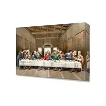 IPIC - Last Supper Canvas Wall Art, Leonardo da Vinci Reproduction, Giclee Canvas Prints Wall Art, Religious Artwork for Home Decor, Living Room, Bedroom, Size: 36X 24