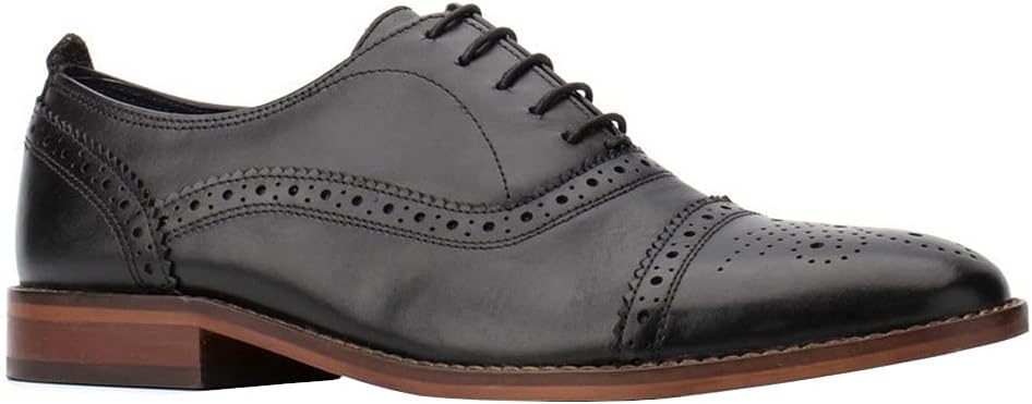 Black Leather Oxford Brogues by Base London