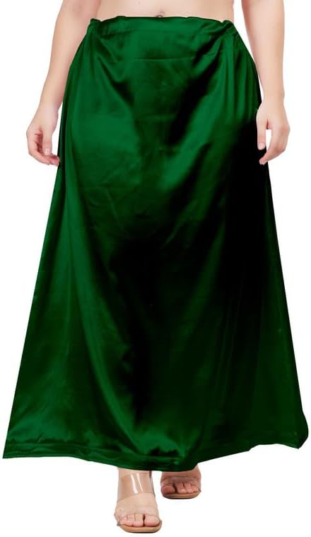 Women's Clothing Solid Satin Silk Petticoat Solid Satin Underskirt Sari Soft & Smooth