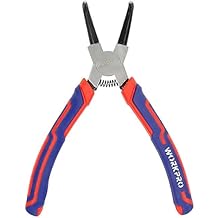 Workpro WP231153 Profesyonel Dış Segman Pensesi, 180mm, Cr-V Çelik, Eğri Uçlu, Yaylı