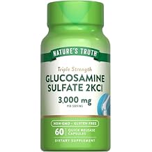 Nature's Truth Glucosamine Sulfate Capsules | 3000mg | 60 Count | Triple Strength | Non-GMO & Gluten Free Supplement