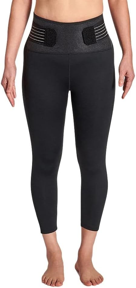 Tommie Copper Womens Pro-Grade Lower Back Support Compression Leggings Capris with Pocket & Adjustable Straps
