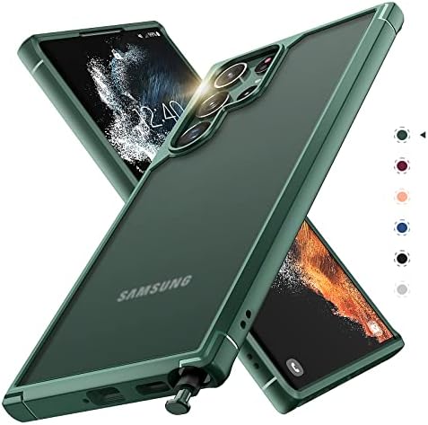 TOCOL for Samsung Galaxy S22 Ultra Case, Translucent Matte Hard Back [Military Grade Shockproof] [Anti-Scratch & Anti-Fingerprint] Slim Fit Protective Cover for Galaxy S22 Ultra Case 6.8, Green