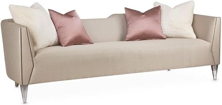 MICHAEL AMINI Linea Sofa - Metallic/Silver Mist