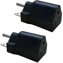 BloomGrow US Plug Adapter 120V to 240V Black Plug Converter Electrical Converter 6-15P to 5-15R Power Plug Adapter 3 Prong Electrical Converter (2 PCS)