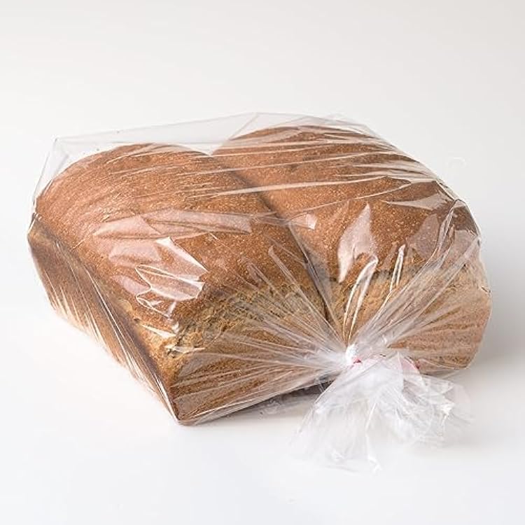 ROYALNA 100ct 10x8x24 X-Large Bread Loaf Packing Bags, Reusable, Thick Clear Gusseted Grocery Bakery Bags X-Large 100ct 10x8x24