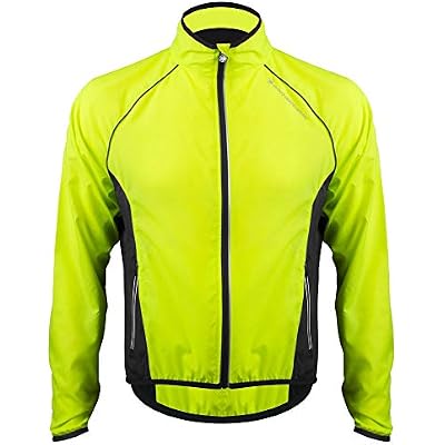 AERO|TECH|DESIGNS | Mens Packable Windproof Jacket | High Visibility Safety Yellow Windbreaker