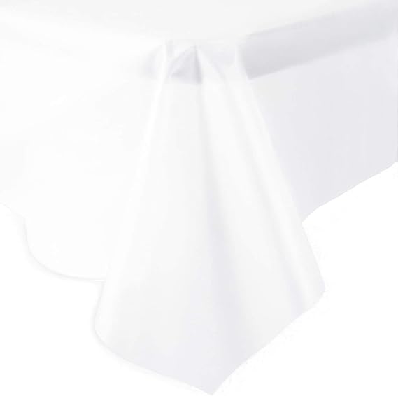 2 Plastic Rectangular Tablecloths 54"X 108" Table Cover - Clear slightly frosted
