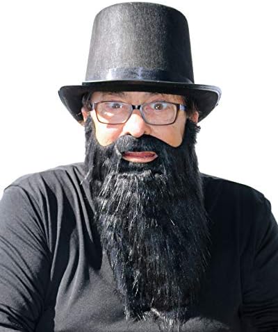 Realistic 9 Inch Long Beard and Mustache, Lumberjack Dapper Hipster Beard Costume, Self Adhesive One Piece