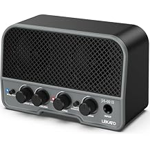 LEKATO Mini Guitar Amp Rechargeable Electric Guitar Amplifer 5W, CleanOverdrive Channels,Portable Small Amp for Guitarist Practice,Orange