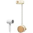 MiOYOOW Hair Dryer Holder, 360 Adjustable Blow Dryer Stand, Instead of Handheld, Suction Cup Hairdryer Organizer Rack for Bathroom