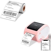D520BT Bluetooth Shipping Label Printer with 1 Roll 4x6 Thermal Labels 100pcs