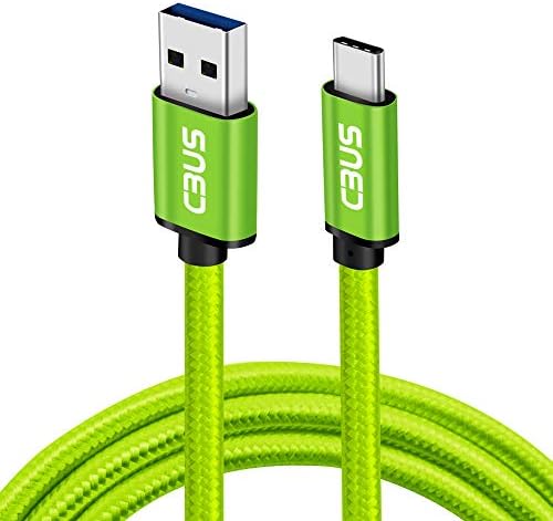 CBUS 10ft USB to USB C Cable Fast Charging Cord Type-C for Samsung Galaxy S25S24PlusUltraFE, A35A16A15A14 5G, Fold, Flip, Moto G PowerPlayStylus, TCL 5040XELE Heavy-Duty Braided Green