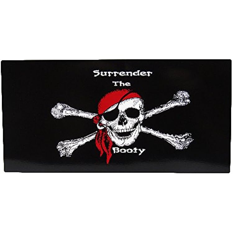 Ks Novelties PKG of of 12 Jolly Roger Pirate Surrender The Booty Decal Bumper Sticker
