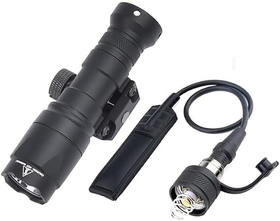 Mini Scout M300A Flashlight Torch Light,280 Lumens LED Whitelight Flashlight,With Remote Pressure Switch & Replaceable Mounting Tail Cap,Constant/Momentary Modes,Fits For Standard 20mm Pic Rail