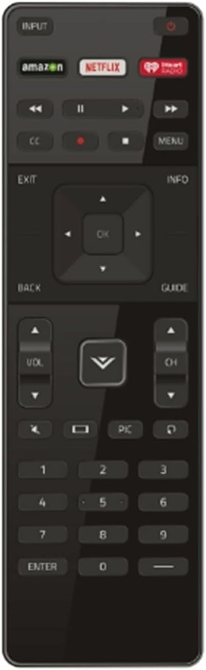 XRT122 Remote Control for Vizio Smart TV Remote, No Need to Program, Universal Remote for Vizio TV Models E32H-C1 E40-C2 E40x-C2 E390i-B1E E65-C3 E700i-B3 with Amazon Netflix IHeart Radio APP Key