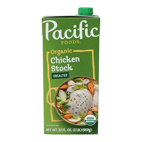 Pacific Foods Organic Unsalted Chicken Stock, 32 oz Carton