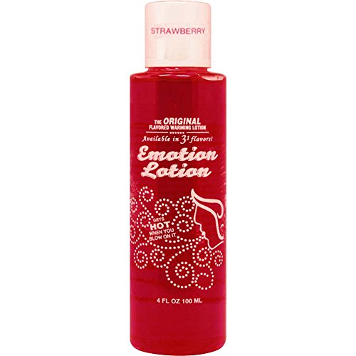 Edible Water Basesd Original Flavored Warming Massage Oil STRAWBERRY by Emotion Lotion 4oz