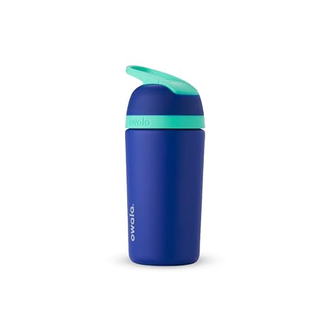 Owala Kids Insulation Stainless Steel Tumbler with Spill Resistant Flexible Straw, Easy to Clean & Kids Flip Insulated Stainless-Steel Water Bottle with Straw and Locking Lid, 14-Ounce