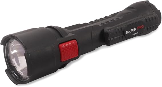 BRIGHT STAR Razor PRO High-Output LED Flashlight, 21,000 Candela, Dual-Light Rugged Design, Magnetic Hands-Free Base, Industrial & Outdoor Utility Light, Batteries Included, Made in USA