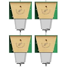 Best Bee Brothers Ultimate Pro Carpenter Bee Trap for Outside with Extra-Large, Clear External Receptacle, Internal Bee Vault & Spring-Loaded Door, 4.2 D x 5.8 W x 7.5 H (4 Pack)