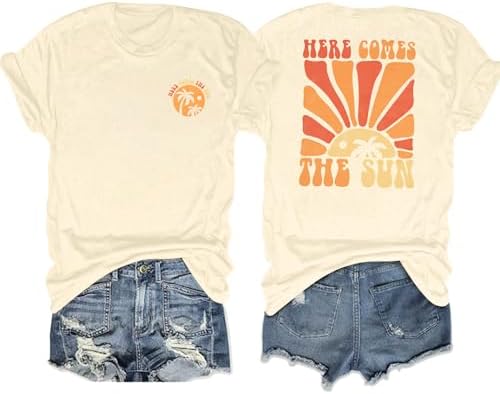 Graphic Tees Women Oversized T-Shirts: Summer Hawaiian Beach Tops Shirts Hawaii Tropical Beachy Short Sleeve Outfit
