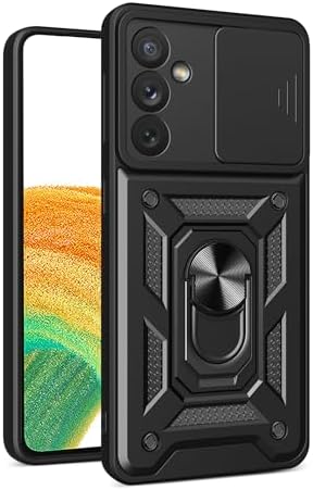 Compatible with Tecno Pova Neo 2 Bracket Shell,with Slide Camera Lens Cover Compatible with Tecno Pova Neo 2 LG6n Case Black