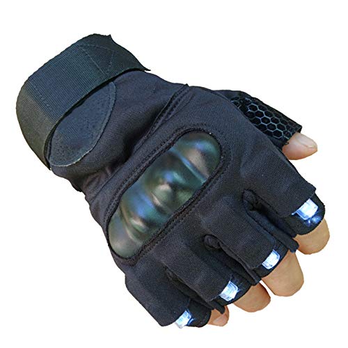 LED Flashlight Gloves, Mens and Womens Fingerless Night Light Tool, Hands-Free Torch for Repair and Work in Place, Outdoor Sports, Fishing, Camping 1 Pair