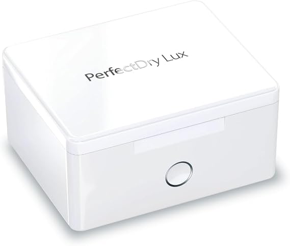 PERFECTDRY LUX Hearing Aid Drying and Care Station with Hot Air Dehumidification and Automatic LED Indicator