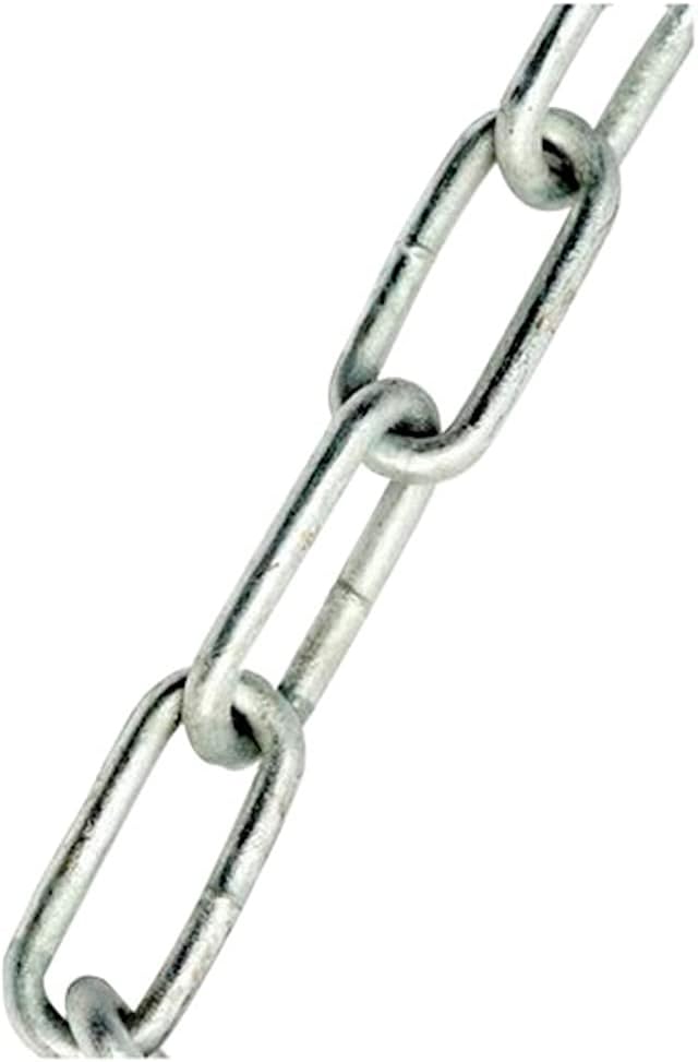 Merriway BH01881 Medium Link Chain, 3 x 21 mm, 1 m Length-Galvanised Welded 3 x 21mm Steel 1 Metre, Grey