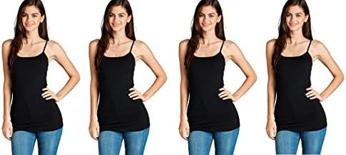 4 Pack Active Basic Womens Basic Tank Top Black 4 Pack