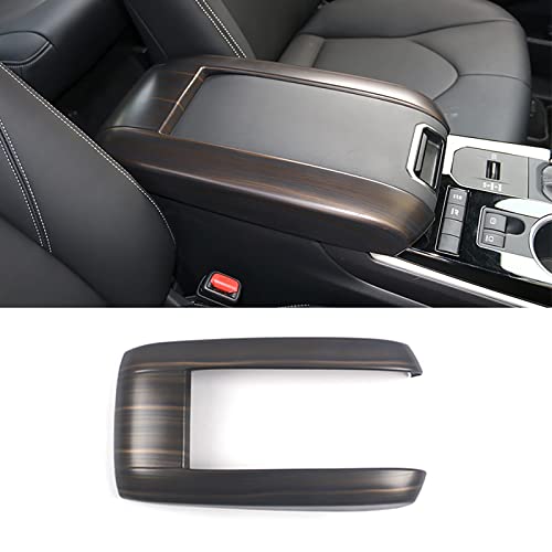 Car Accessories Fit for Toyota Highlander L LE XLE XSE Bronze Edition Limited Platinum Hybrid 2020-2025 Center Console Armrest Storage Box Cover Trim Peach Wood Style ABS 1 PCS