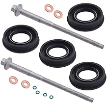 beler 14pcs Diesel Fuel Injector Seal Washer O-Ring Kit Clamp Bolts Fit for Ford Transit MK7 2.2 TDCi 6C1Q-6K780-AB 6C1Q-9M577-AB 1372494 1378433