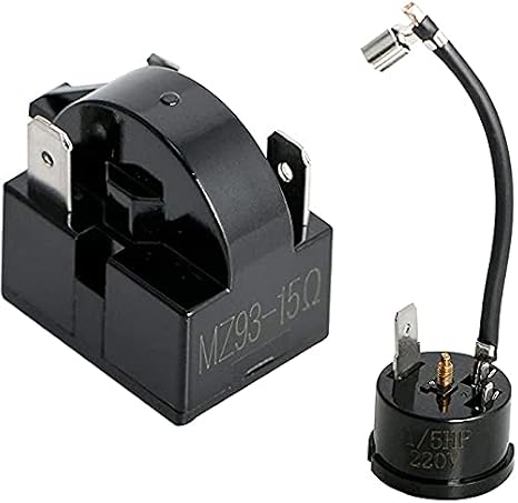 Compressor Start Relay for Portable Freezer Car Refrigerator Beverage Wine Beer Cooler with Thermal Overload Protector 1/5 HP 150W 15Ohm
