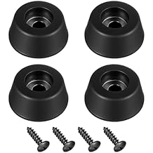 4Pcs Heavy-Duty Rubber Feet Speaker Isolation Pads with Stainless Steel Screws for Subwoofer, Subwoofer, Guitar Amps, Furniture, Turntables, Cutting Boards, Cabinets 0.98 W x 0.47 H (Black)