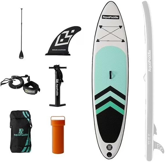 Şeker Ofisi Şişme Sup Board 320x76x15 cm Stand Up Paddle Board Seti Kürek Pompa Fin Sırt Çantası Ayak İpi Dahil Deniz Göl Nehir için Şişme Kürek Tahtası