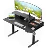 Marsail 55 x 28 Electric Standing Desk with Drawers, Height Adjustable Sit Stand Up Desk with Storage Shelf, Ergonomic Home Office & Computer Table with 4 Memory Heights, Black
