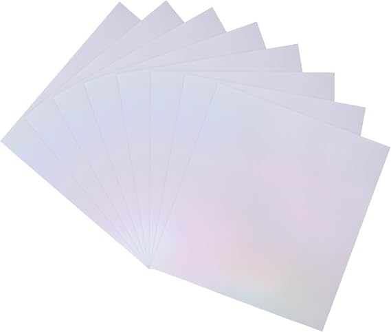 MECCANIXITY 50 Pack Toner Reactive Foil,Deco Foil Transfer Sheets 8.5"x11" A4 Hot Foil Paper for Laser Printer Scrapbooking Heat Transfer DIY Craft,Laser Silver