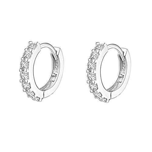 925 Sterling Silver Small Hoop Earrings Cubic Zirconia Cartilage Earring Earing Piercing Earrings Ear Cuff Huggie Tiny Hoops Earrings for Women Men