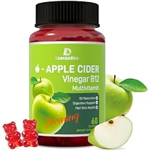 LanranBee Apple Cider Vinegar Gummies 1000mg with Vitamins B12 Multivitamin ACV Supplement Gummy Supports Digestion, Energy, Weight Management & Gut Health Vegan, Non-GMO, Gluten-Free 60 Count