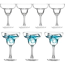 YANGNAY Margarita Glasses Set of 7, 10 oz Reusable Cocktail Glasses with Stem, Perfect for Parties, Mixed Drinks & Frozen Cocktails, Dishwasher Safe