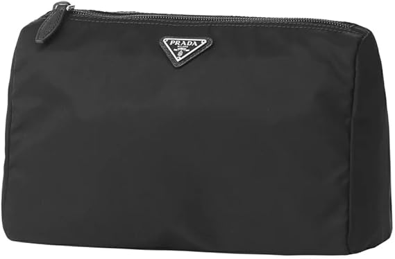 Prada Black Tessuto Nylon Medium Pouch Clutch Bag 1NA012